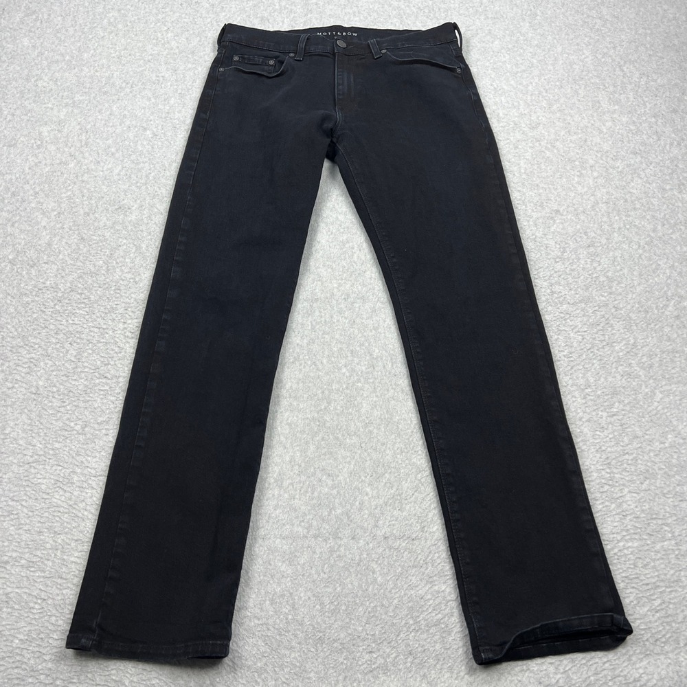 Mott & Bow Slim Jay Ryns Jeans Mens 31x30 Black Wash Comfort Stretch Denim